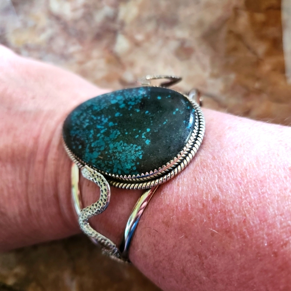 Huge Turquoise sterling bracelet